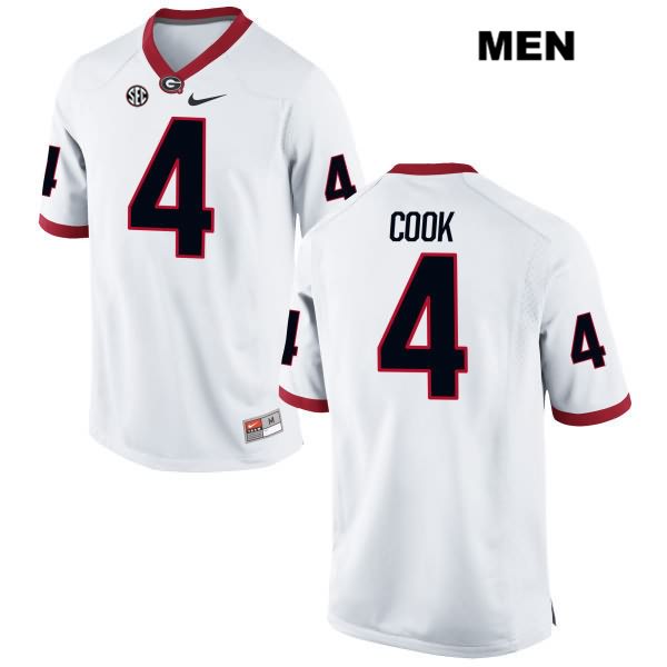 Georgia Bulldogs Men's James Cook #4 NCAA Authentic White Nike Stitched College Football Jersey DHY4056EE